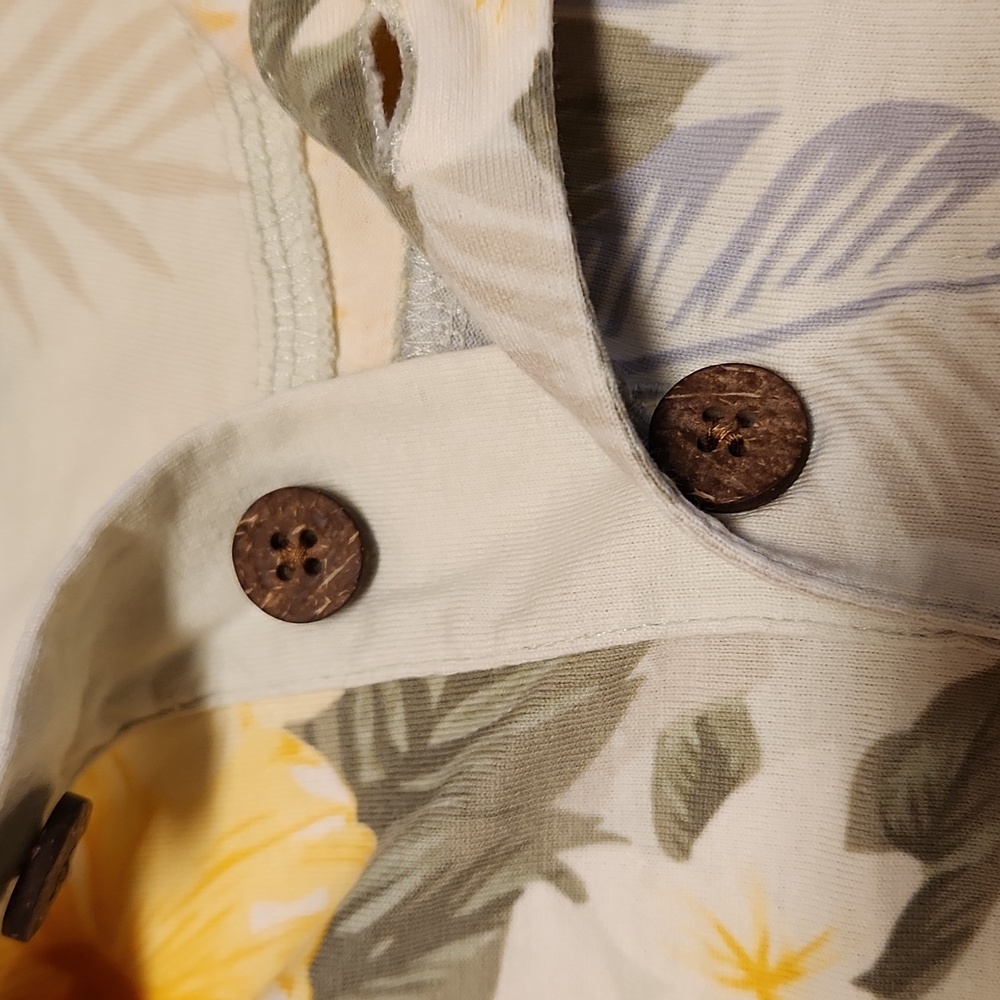 Tommy Bahama 1/4 Button Down Short Sleeve Floral Print Casual Polo Shirt Vintage - Picture 5 of 7